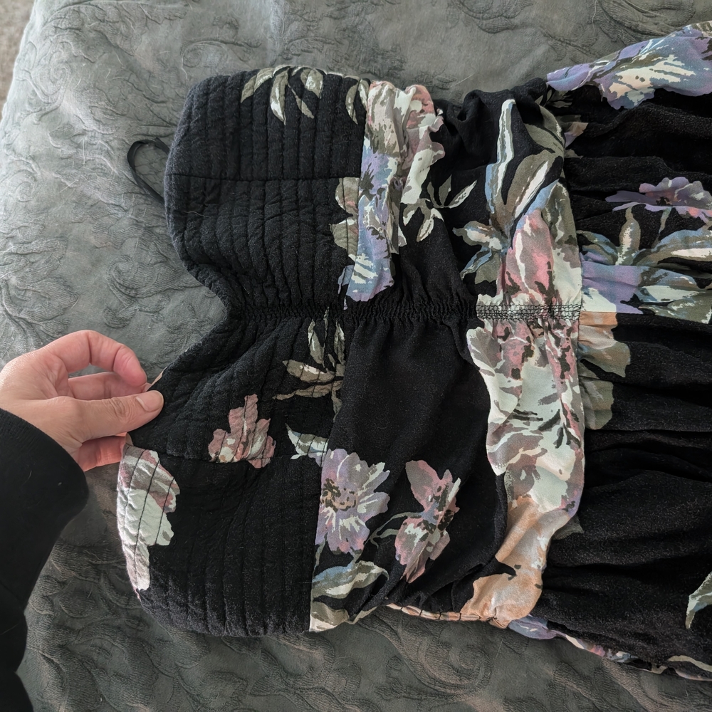Nu Collective Black and Multicolor Strapless Dress